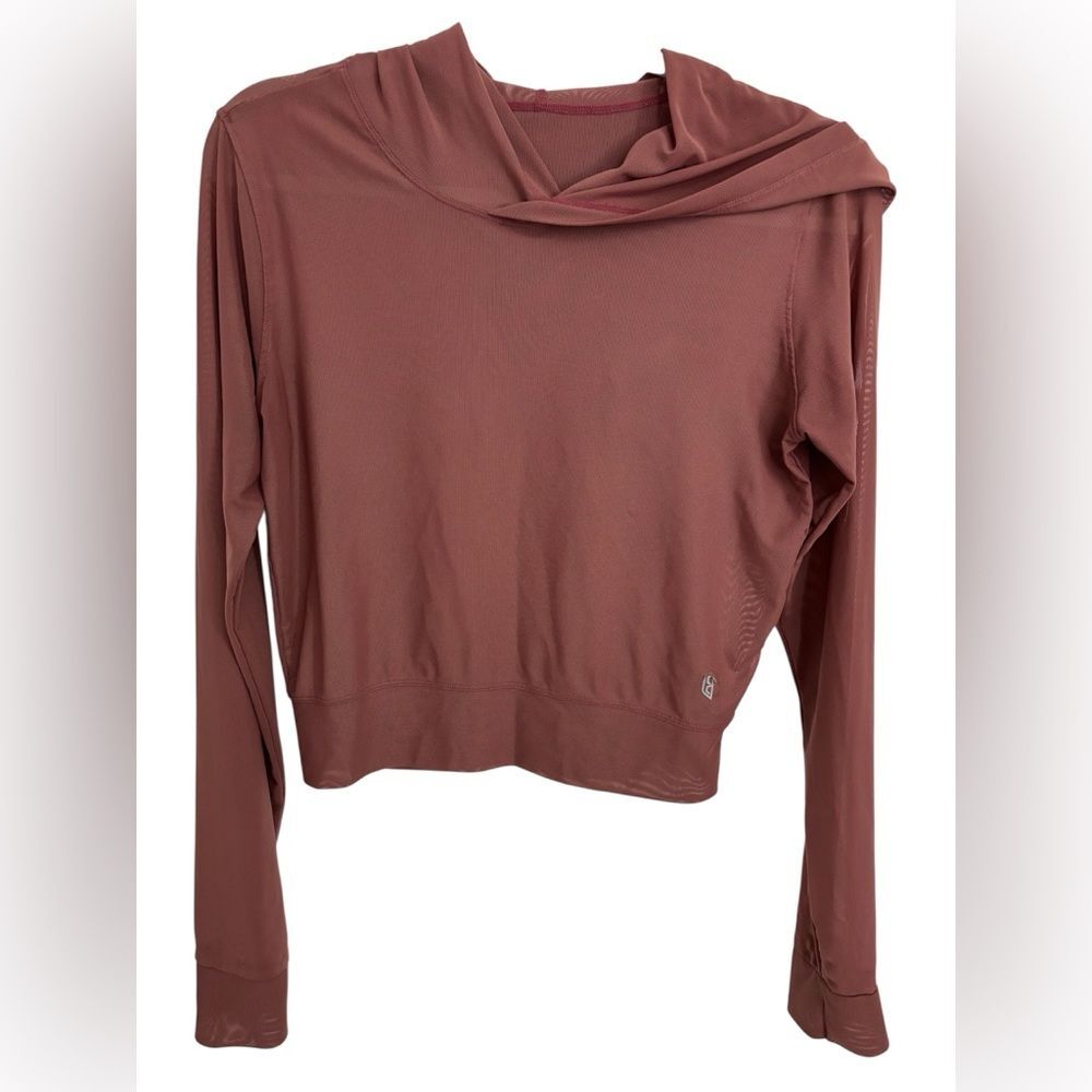 Born Primitive Small Mauve Cropped Mesh Hoodie Gym Athleisure CrossFit